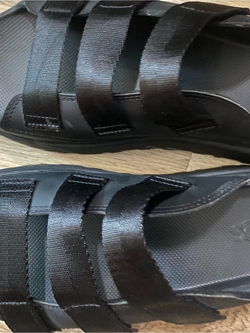 Black Strappy Slide Sandals